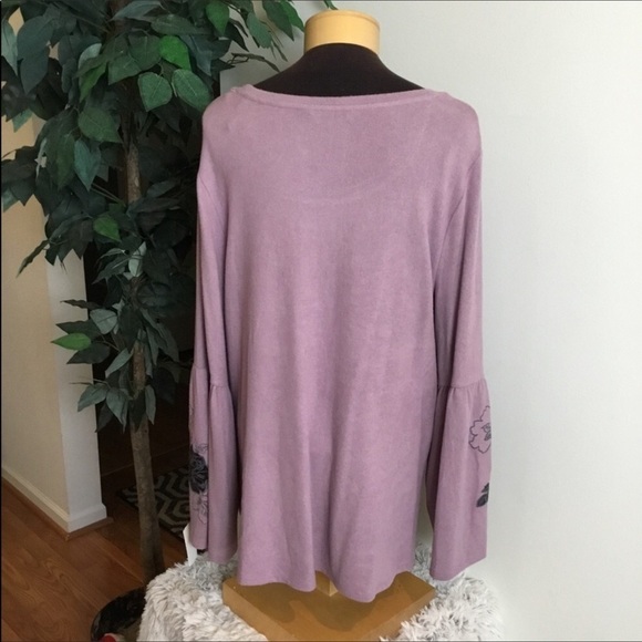 SIMPLY VeraVera Wang Small purple bell sleeve Top - Picture 15 of 15